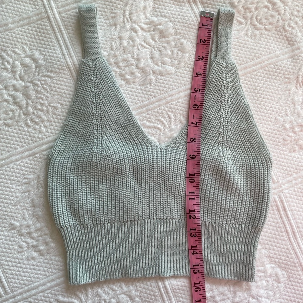 NEW Z SUPPLY Summer Sweater Cami Crop Tank Top Skylight Blue/Green - Picture 13 of 14
